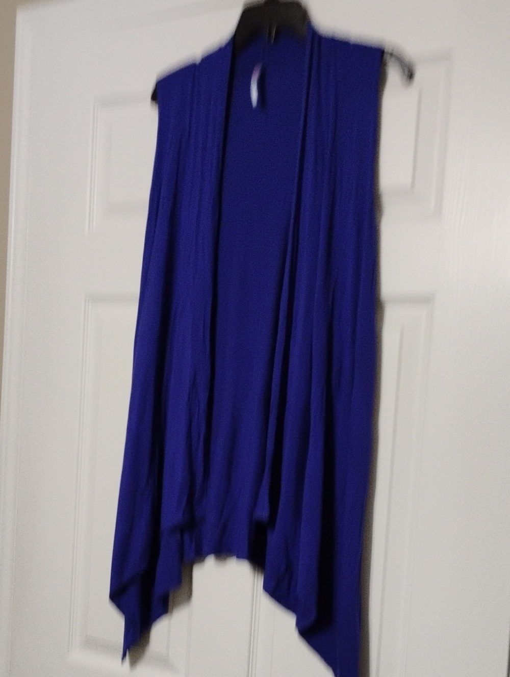 Azules Sleeveless Open Drape Vest in Deep Blue